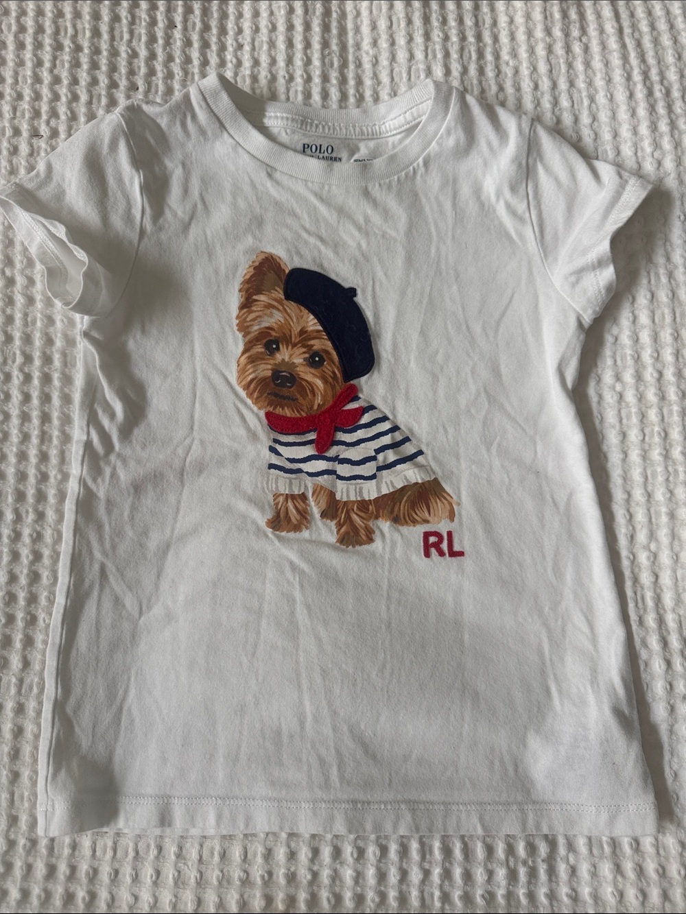 Polo by Ralph Lauren White Tee with Navy Logo Print